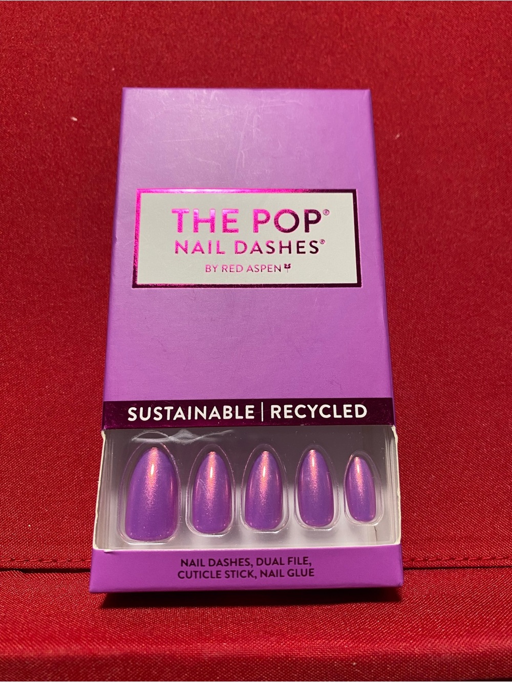 The Pop Nail Dashes by Red Aspen – Shimmery Purple Press-On Nails